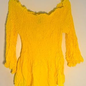 NWT off the shoulder yellow top